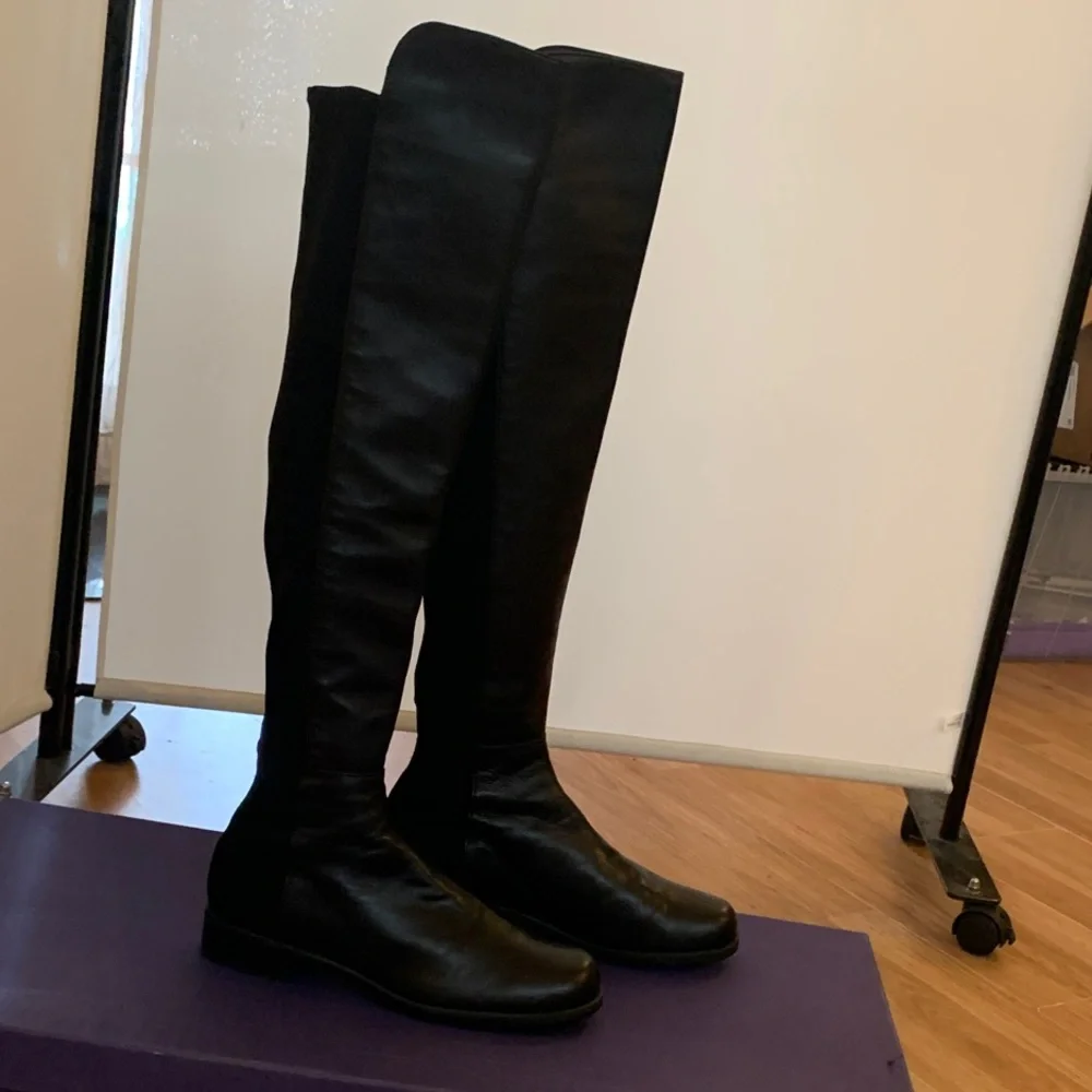 Stuart weitzman Women’s Black leather Tall 5050 Riding Boots 8 worn once - Picture 6 of 13